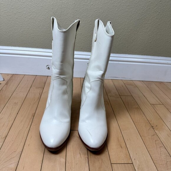 MIA Block Heel White Cowboy Western Boot Size 8.5 - Picture 4 of 12